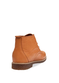 Walking shoes with low shaft - cognac brown leather