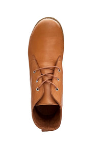 Walking shoes with low shaft - cognac brown leather