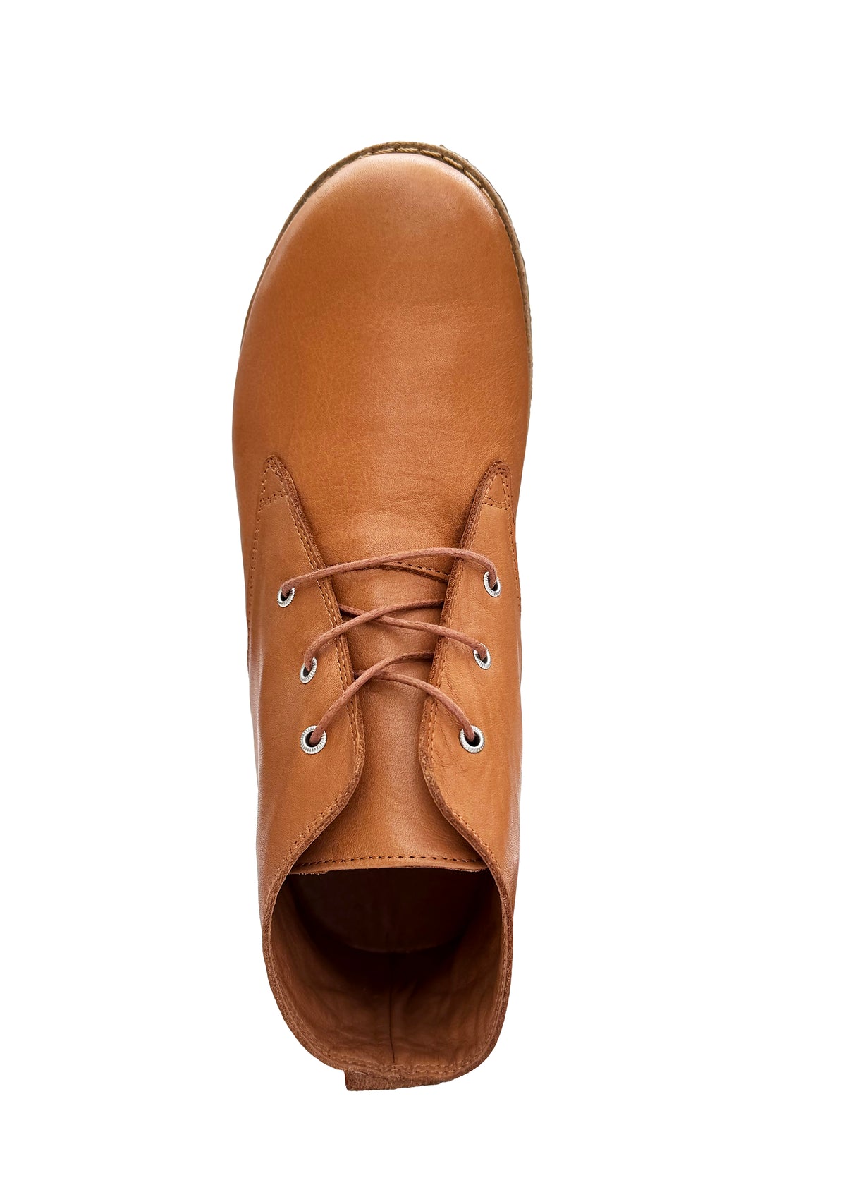 Walking shoes with low shaft - cognac brown leather