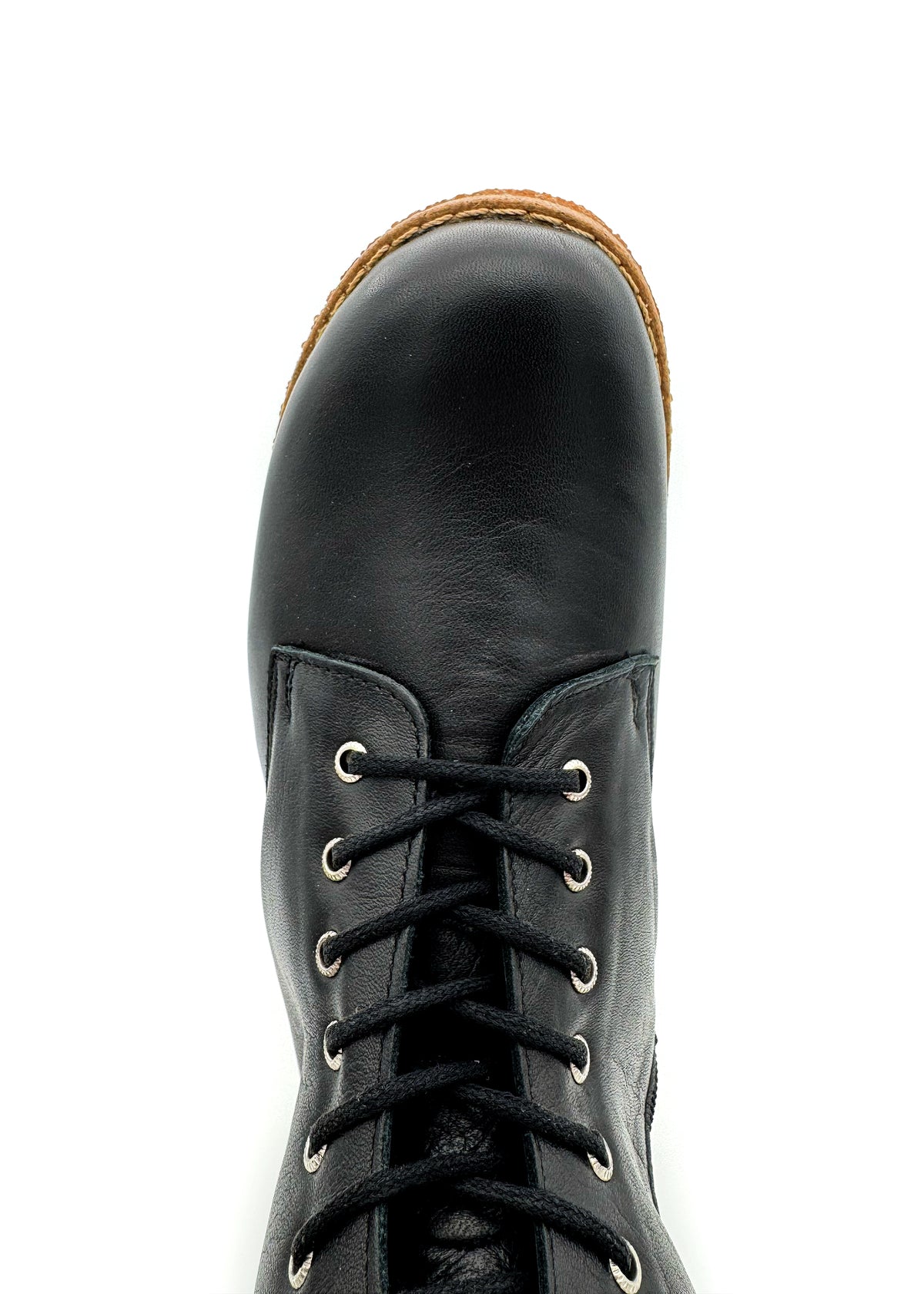 Pitkävartiset maiharit - musta nahka, matala pohja