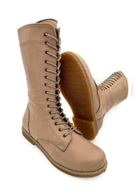 Pitkävartiset maiharit - vaaleanruskea nahka, matala pohja