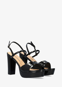 Block heel sandals - Patent leather, shiny black