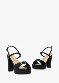 Block heel sandals - Patent leather, shiny black