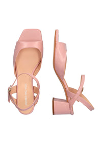 Sandaler med blockklack - Anais, puderfärgat läder