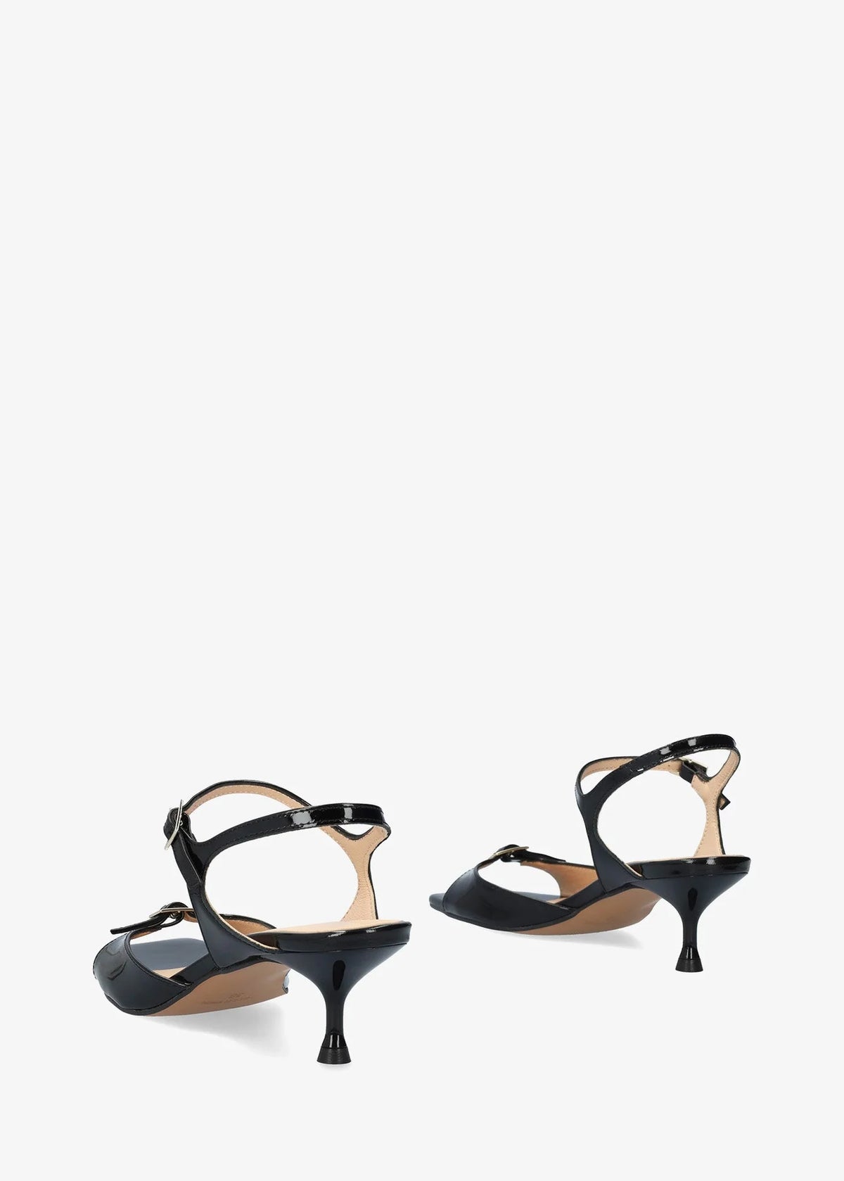 Korkokengät, sandaletit - Manuela, musta kiiltonahka