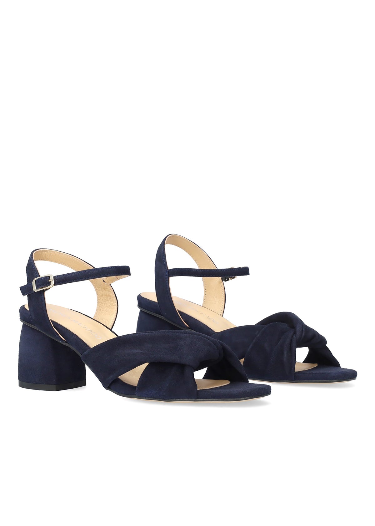 Sandals with stiletto heels - Nerea, dark blue nubuck leather
