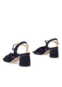 Sandaler med stilettklack - Nerea, mörkblått nubuckläder