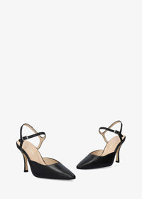 Slingback-korkokengät - Odile, musta nahka