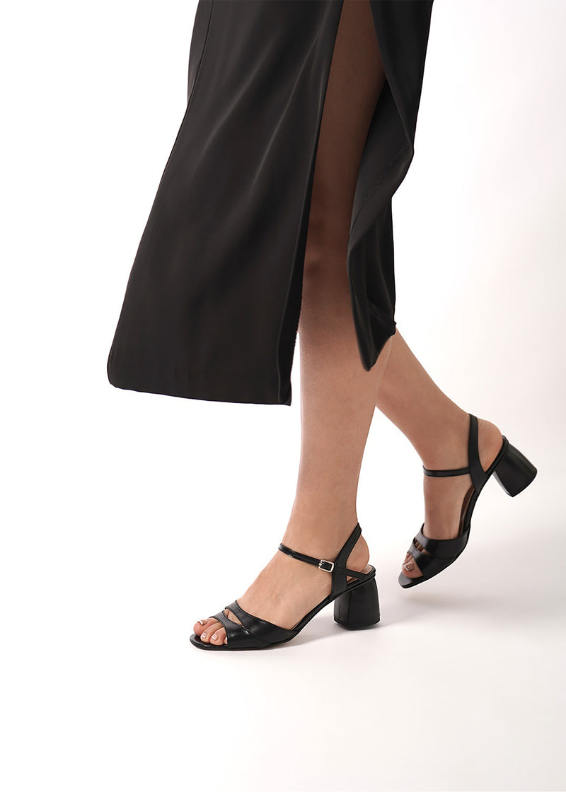 Sandaler med stilettklack - Sandra, svart läder
