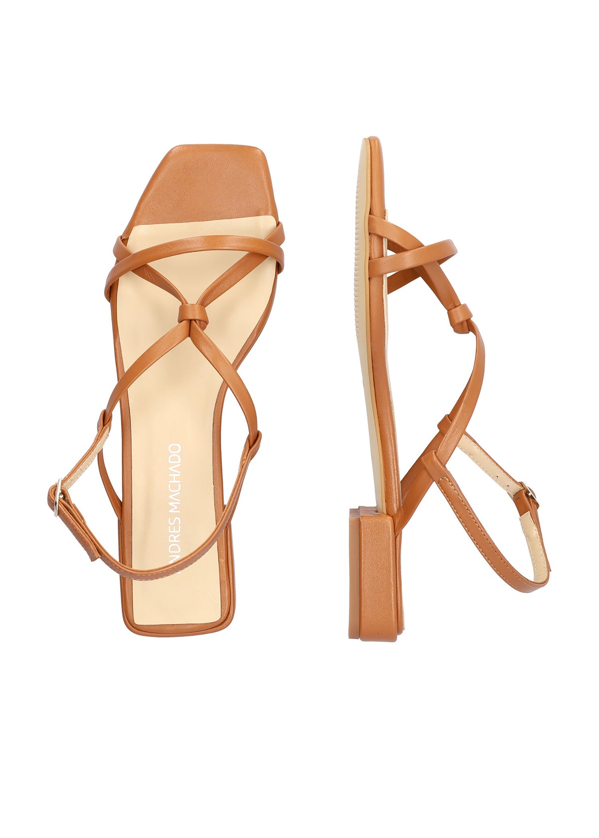 Sandaler med tunna snören - Vera, brunt läder