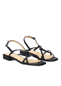Sandaler med tunna snören - Vera, svart läder