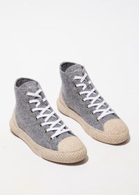 Sneakers i filt med snörning - ljusgrå, Tean 1 Concrete