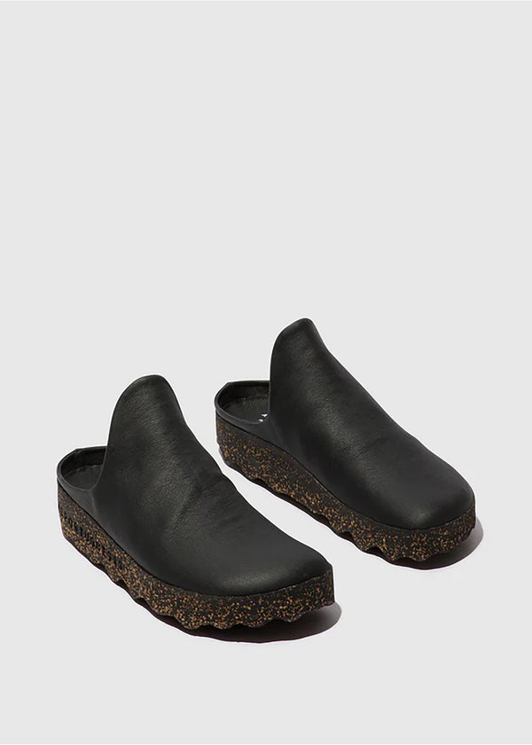 Clay sandals - slip-ons, black, vegan