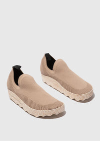 Laceless Clip sneakers - beige elastic knit