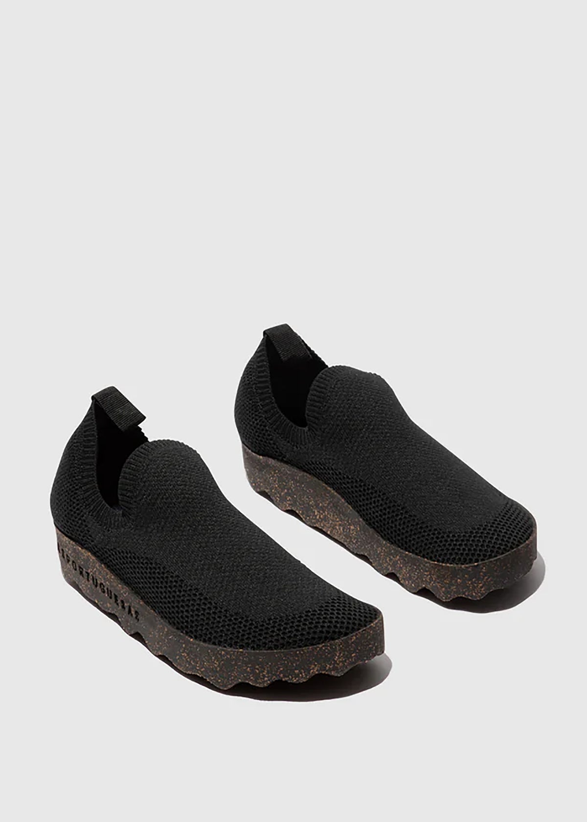 Clip sneakers - black elastic knit