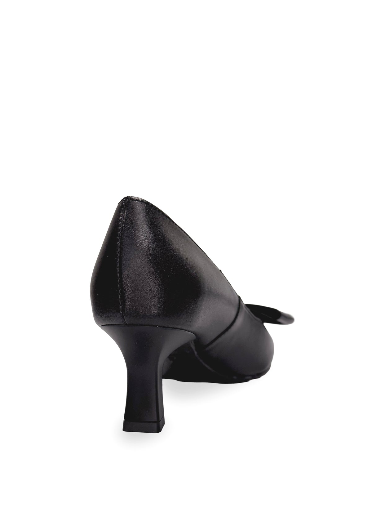 Korkokengät - musta nahka, piikkikorko, rusetti