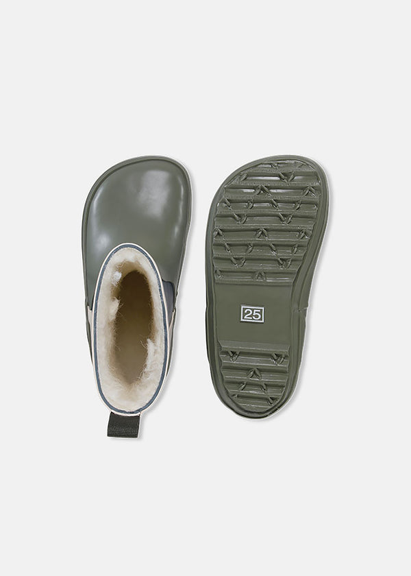 Gummistövlar med varm foder - Aspen, Army Block, mörkblå-grön-vit