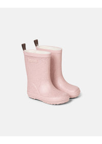 Rubber boots with warm lining - Aspen, Vintage Rose Sparkle