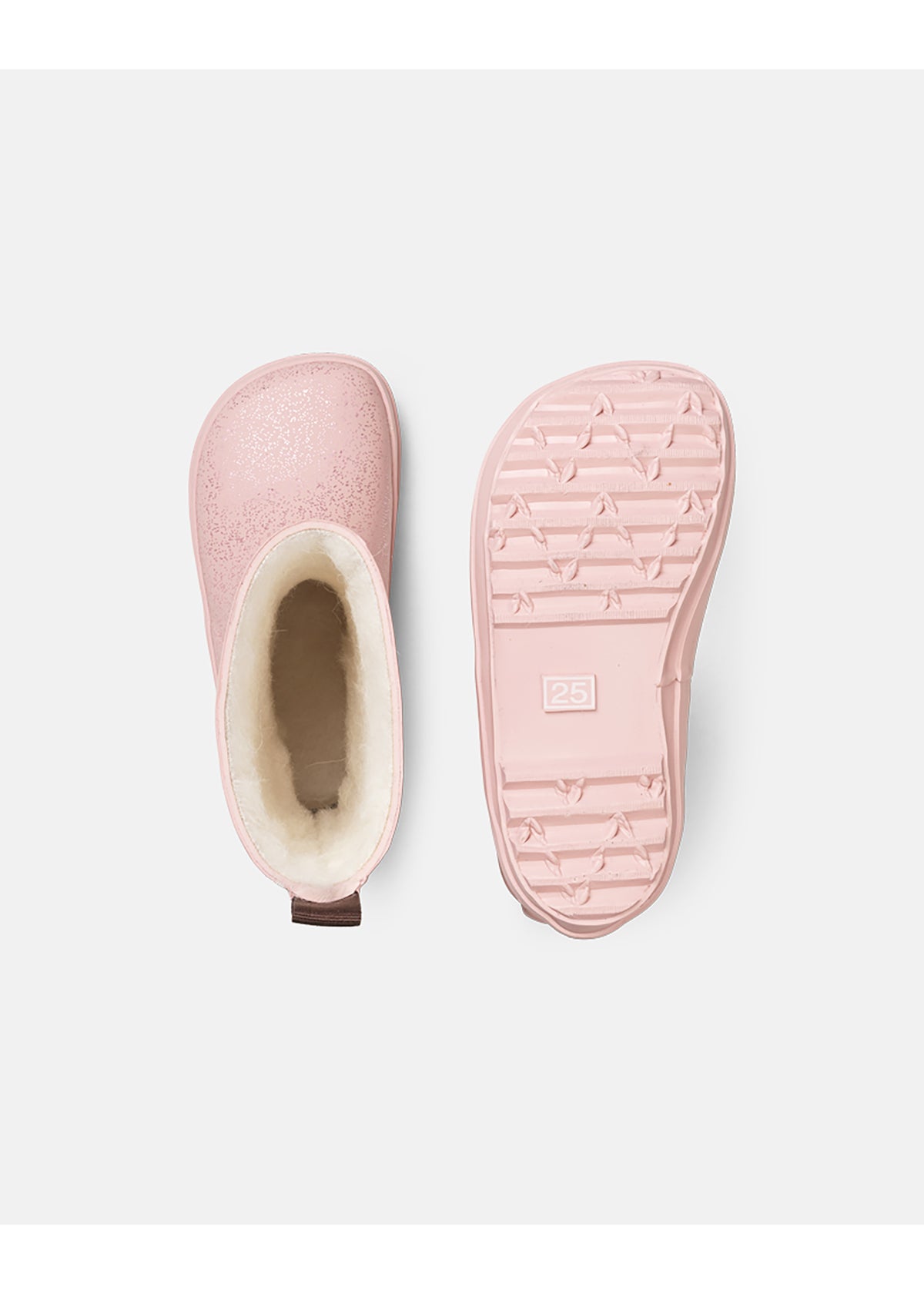 Rubber boots with warm lining - Aspen, Vintage Rose Sparkle