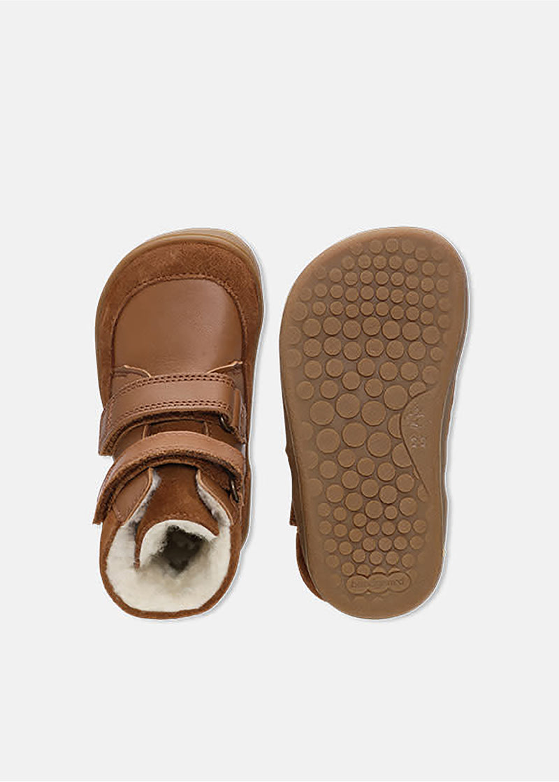 Children's barefoot shoes - winter shoes, Basil Strap TEX - brown leather, tex membrane