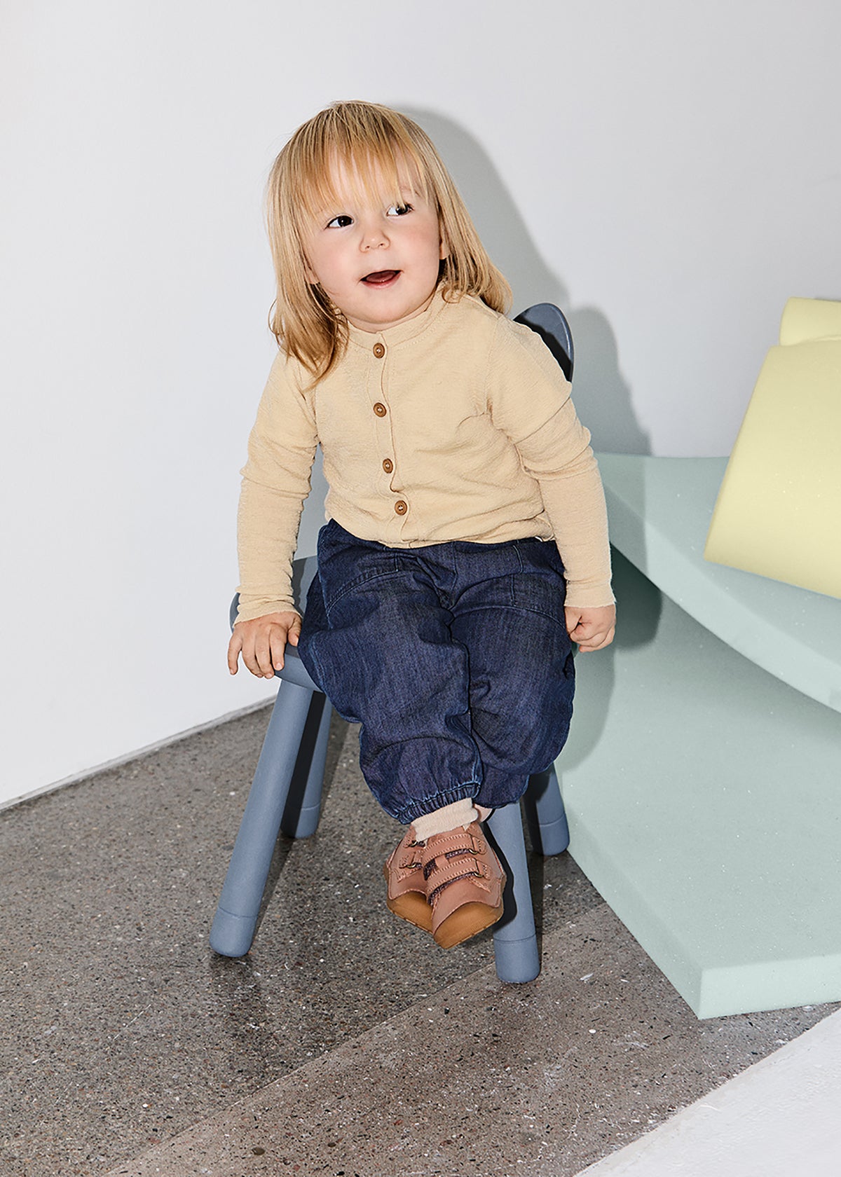 Children's first step shoes - Petit Strap, brown, Bundgaard Zero Heel