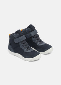 Höga sneakers för barn - Billie TEX mellansäsongsskor, mörkblå, Bundgaard Zero Heel