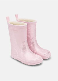 Rubber boots with a warm lining - light pink glitter, Charly High Warm