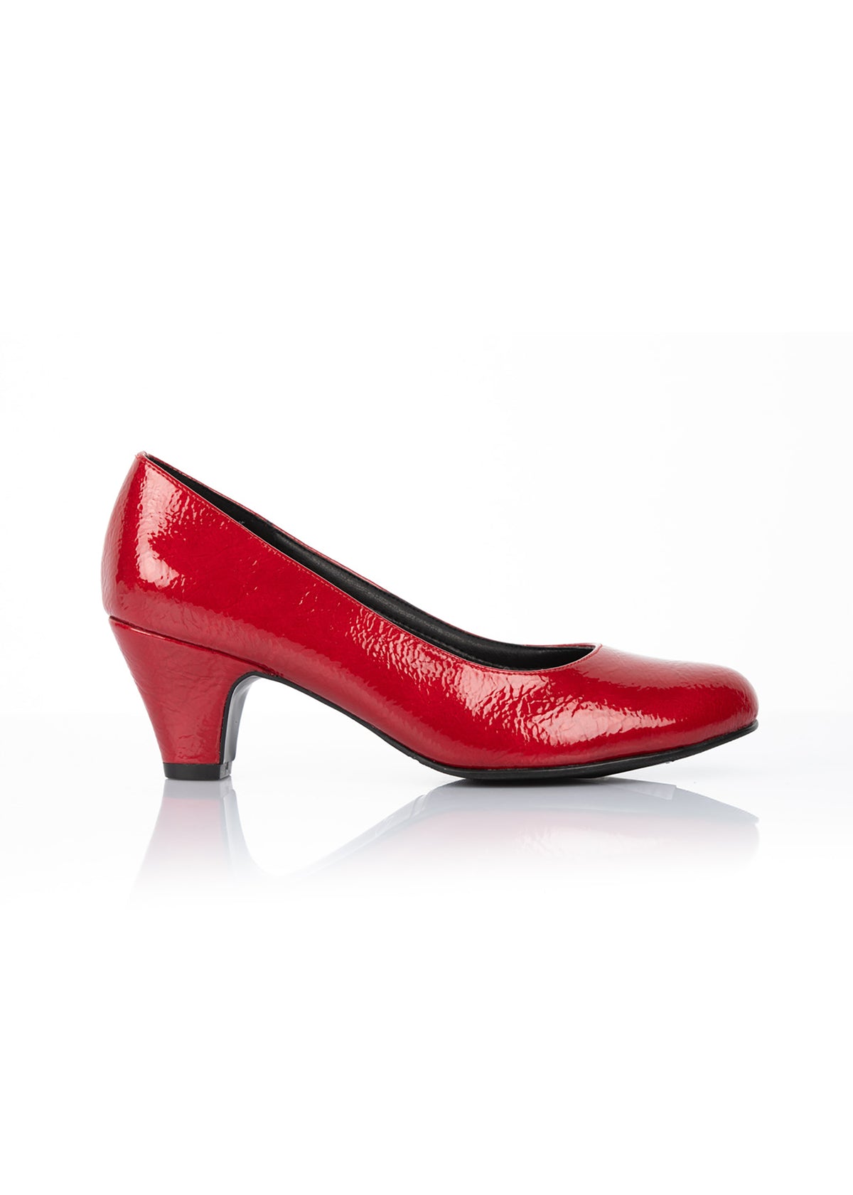 Pumps - shiny red, wide width
