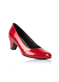 Pumps - shiny red, wide width