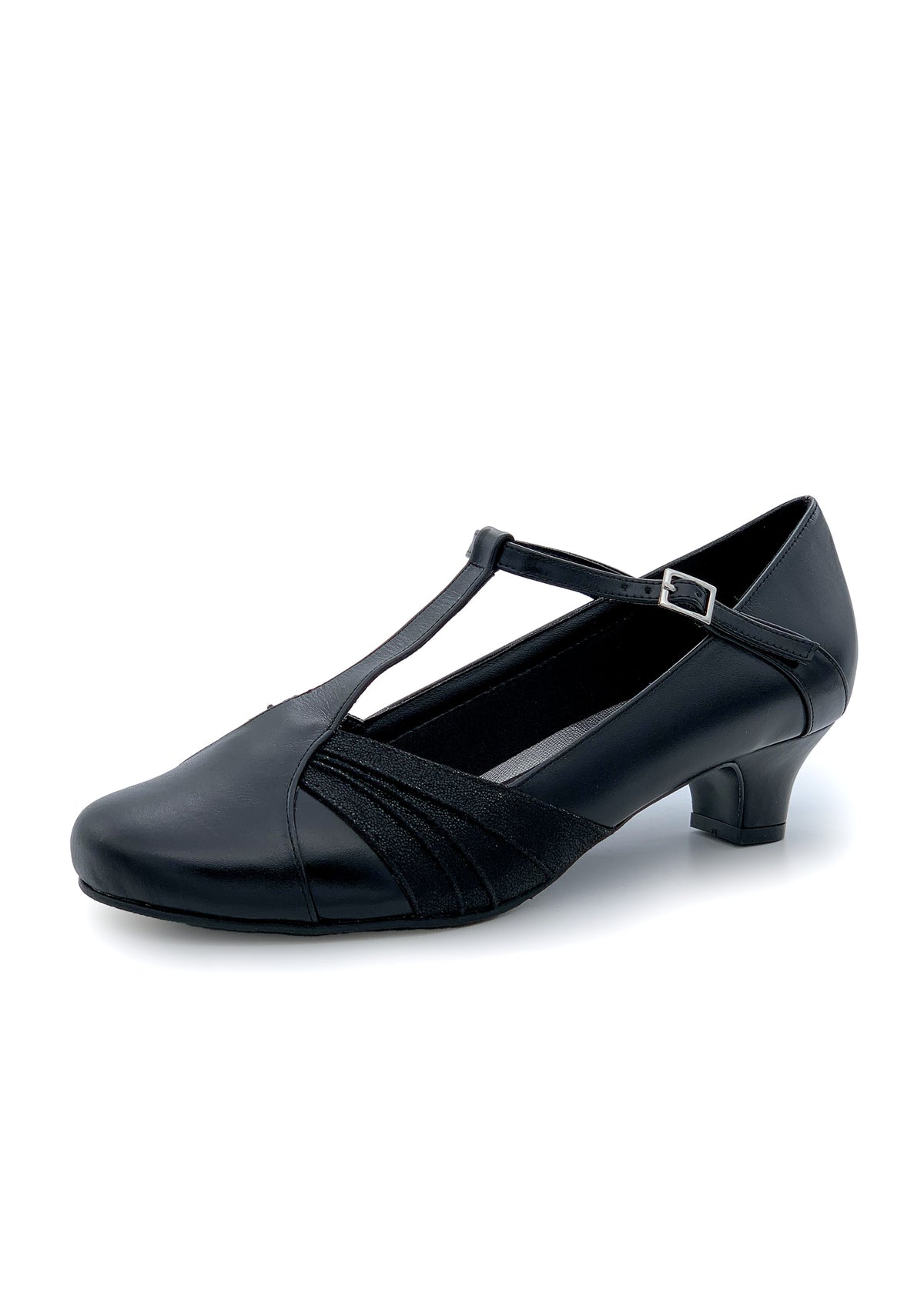 Low open toe shoes with ankle straps - black