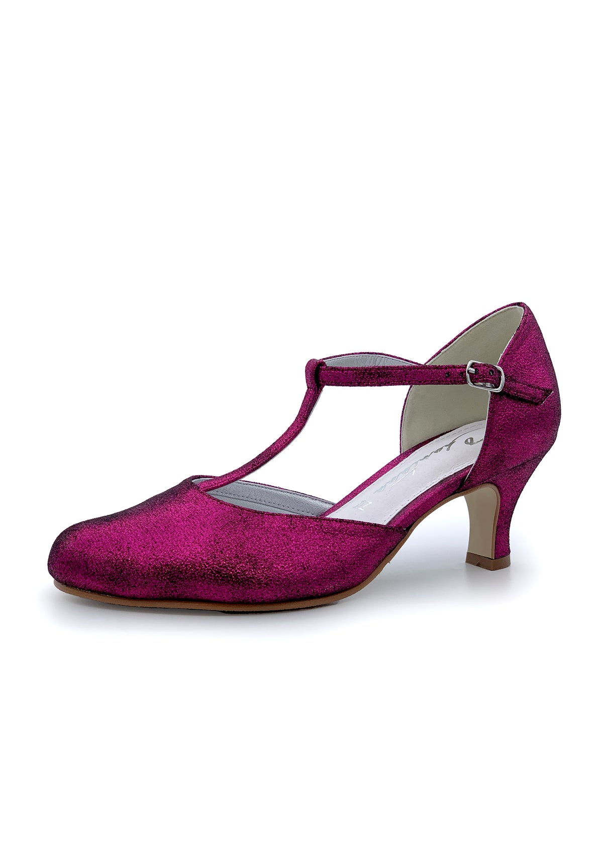 Open-toed shoes with ankle straps - sparkling pink