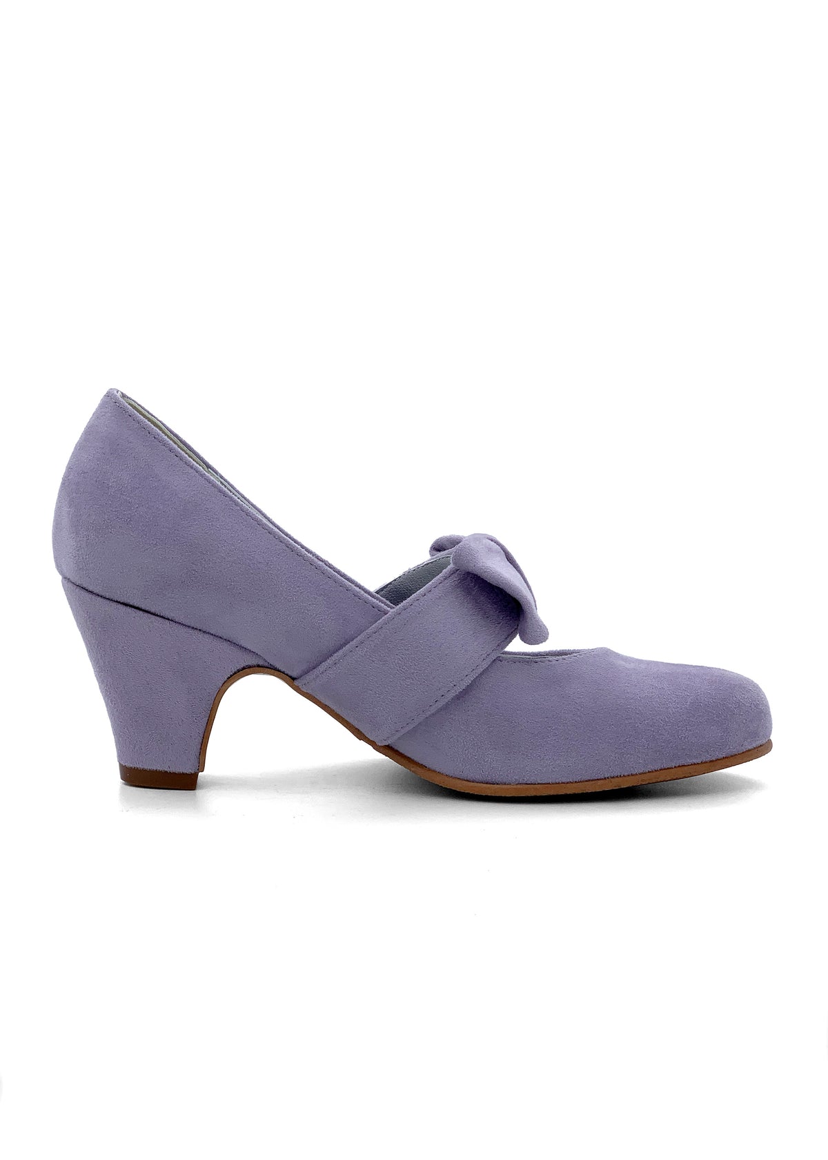 Open-toed shoes with bow straps - light purple