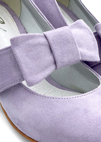 Open-toed shoes with bow straps - light purple