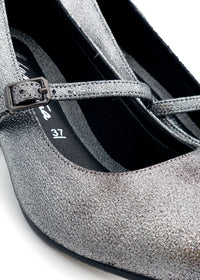 Open-toed shoes with straps - silver glitter