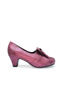 Pumps med rosett - skimrande violett, extra bred läst