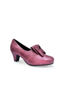 Pumps med rosett - skimrande violett, extra bred läst