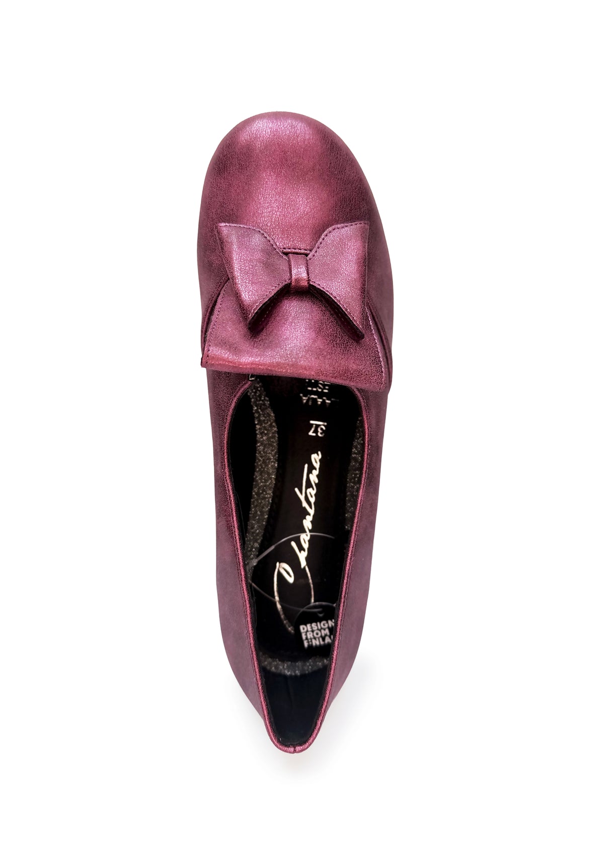 Pumps med rosett - skimrande violett, extra bred läst