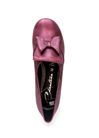 Pumps med rosett - skimrande violett, extra bred läst