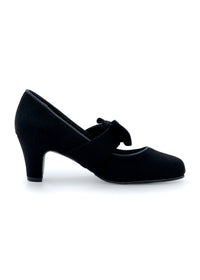 Open-toed shoes with bow straps - black