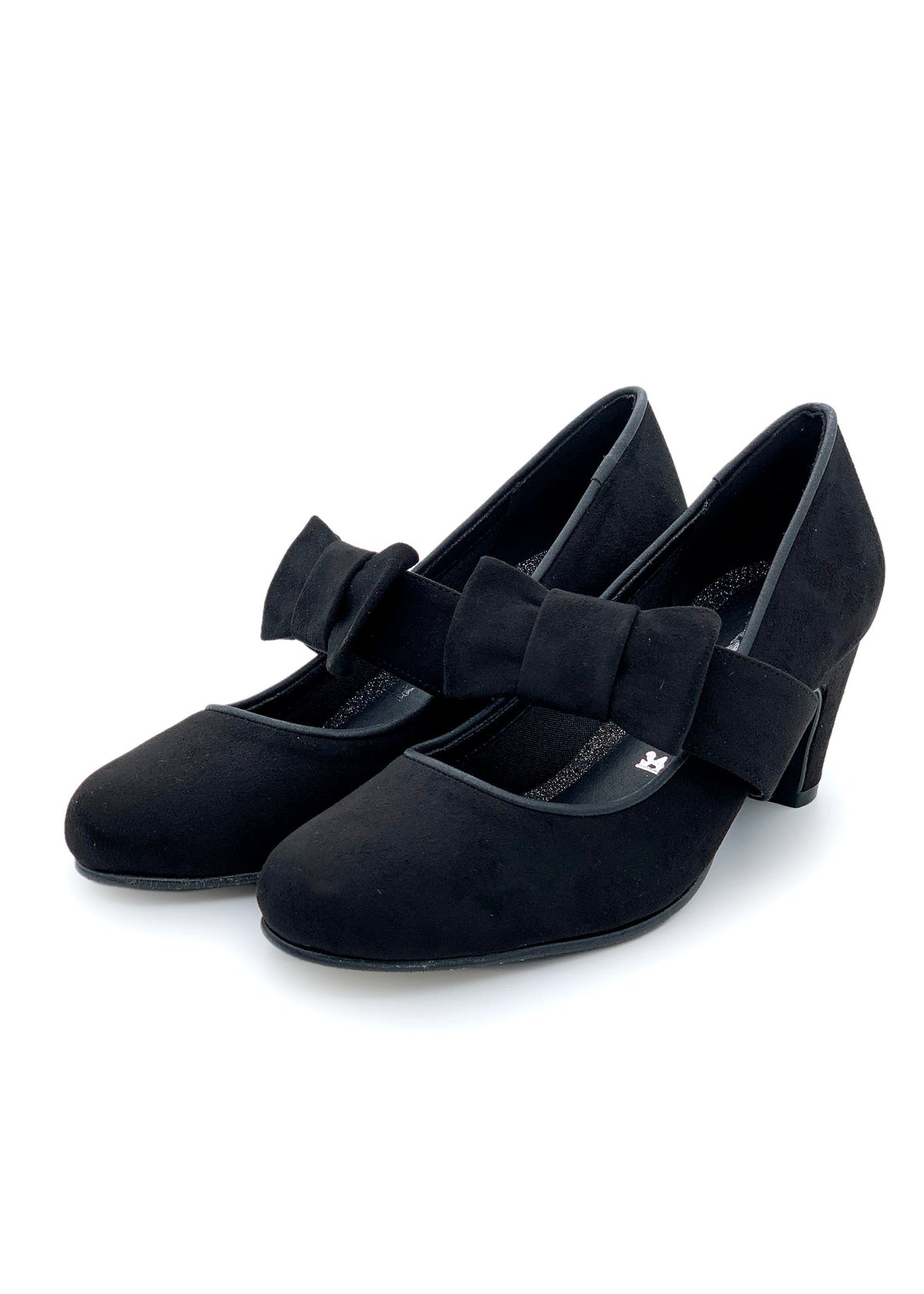Open-toed shoes with bow straps - black