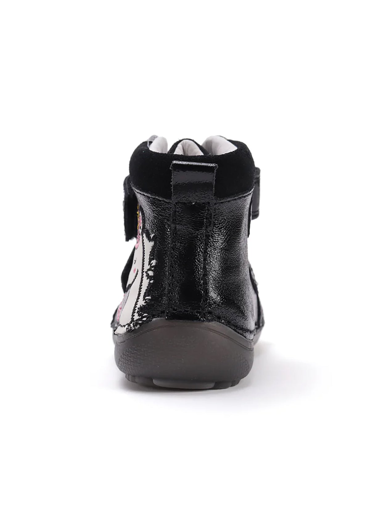 Lasten paljasjalkatennarit, välikausikengät - musta nahka, yksisarvinen