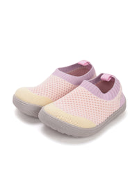 Barns barfotatennisskor - ljusrosa tyg, utan snören