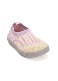 Barns barfotatennisskor - ljusrosa tyg, utan snören