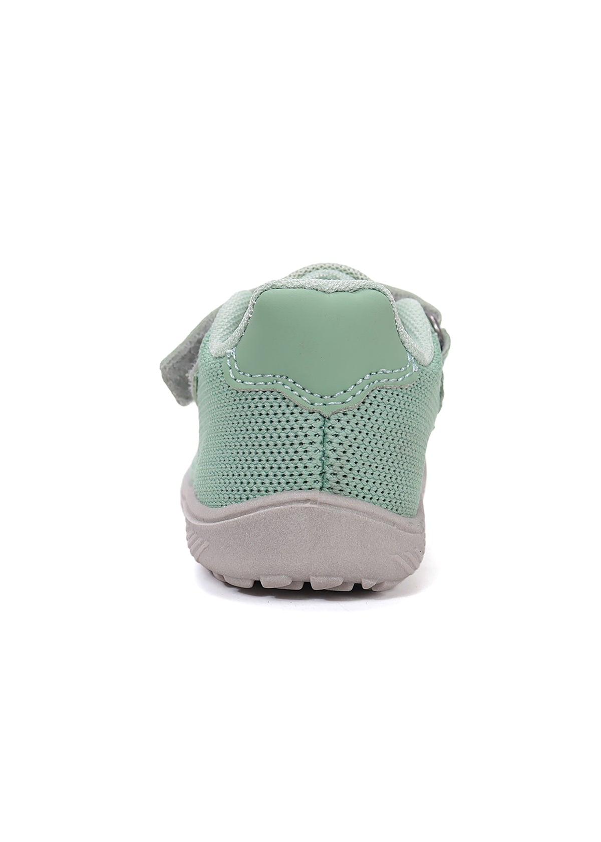 Barns barfotatennisskor - grönt tyg, kardborreband