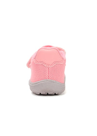 Barns barfotatennisskor - ljusrosa tyg, kardborreband