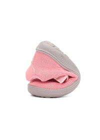 Barns barfotatennisskor - ljusrosa tyg, kardborreband