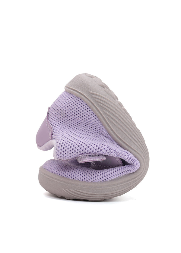 Barfotatennisskor för barn - violett tyg, kardborreband