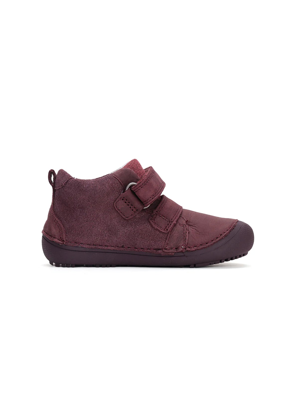 Children's barefoot sneakers - dark pink leather