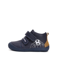 Children's barefoot shoes, mid-season shoes - dark blue, football