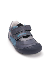 Lasten paljasjalkatennarit, välikausikengät - harmaa-sininen nahka